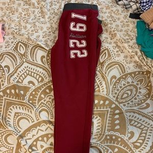 Hollister Red And Grey Joggers